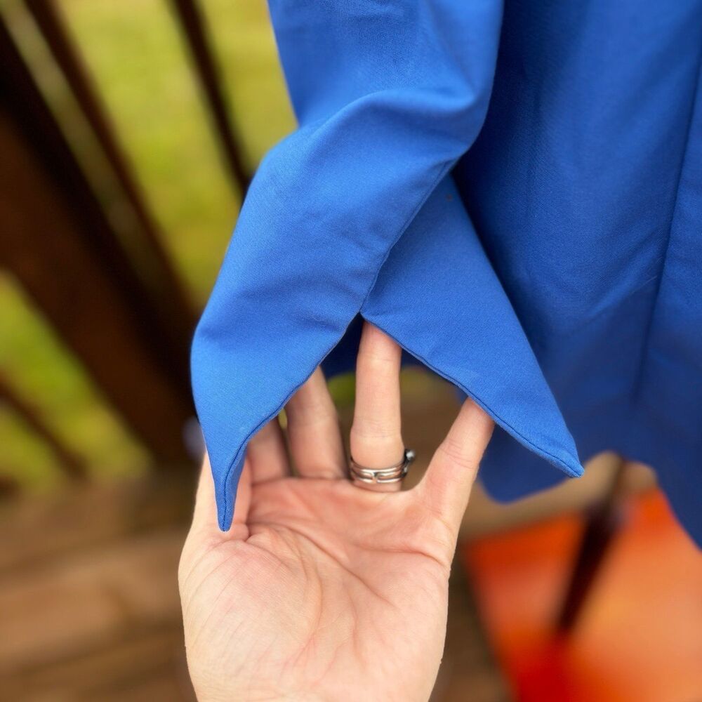 Misook Women's Longline Blazer Jacket Cotton Stretch Blue Size XS - Picture 8 of 13